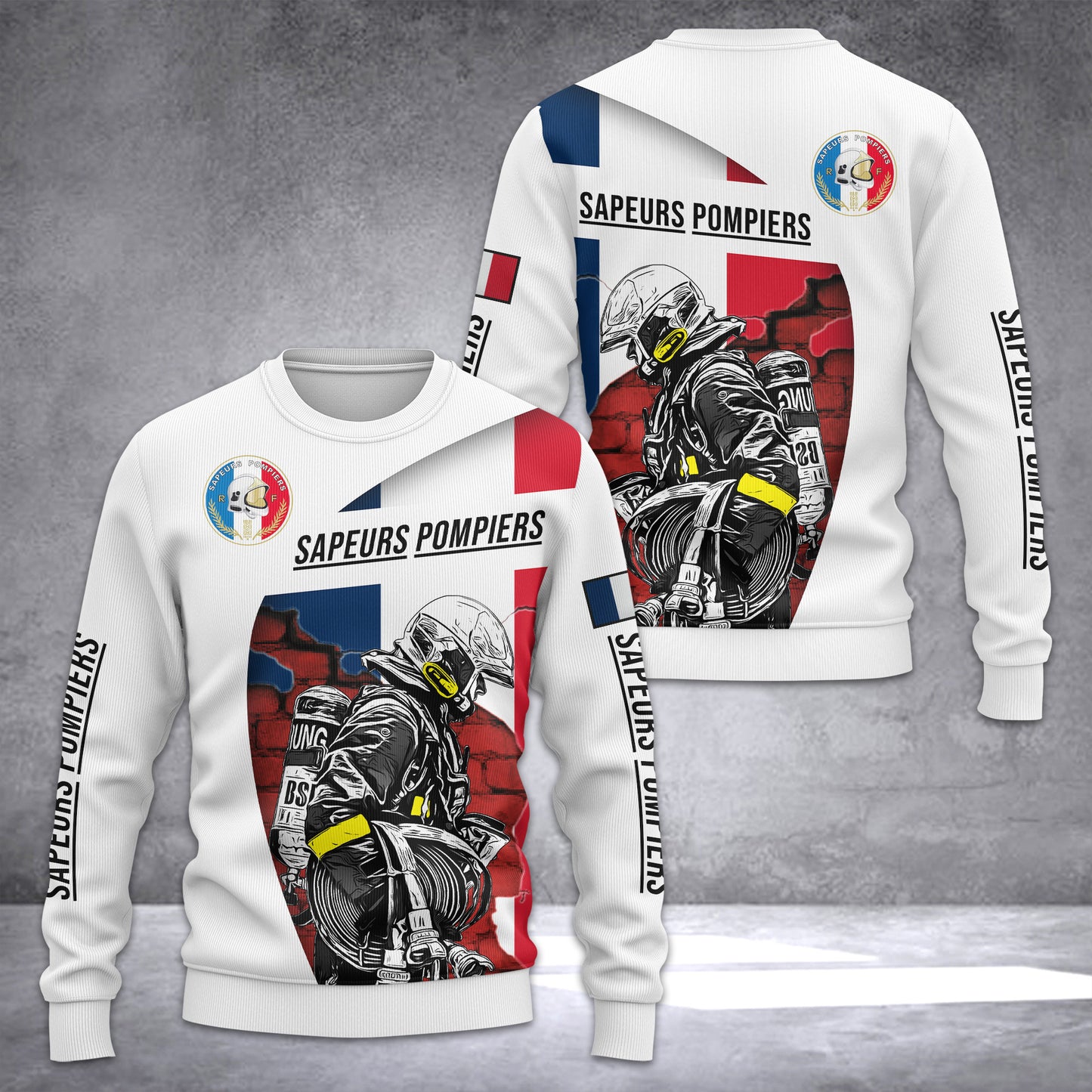 Firefighter France Ugly Sweater Customize 3d printed CDR 2