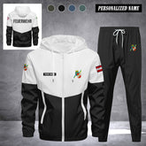 Firefighter Lower Austria Herren Trainingsanzug 2025 – Freizeit Jogginganzug mit Kapuze, Sportjacke & Hose, 2-teiliges Running Set