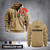 Firefighter Wuppertal Germany customize Hoodie Half Zipper 0909