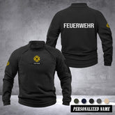 Firefighter Germany Taktischer Herren-Hoodie – Militärischer Outdoor-Pullover mit Reißverschluss, Langarm, Fleecefutter, winddicht und warm