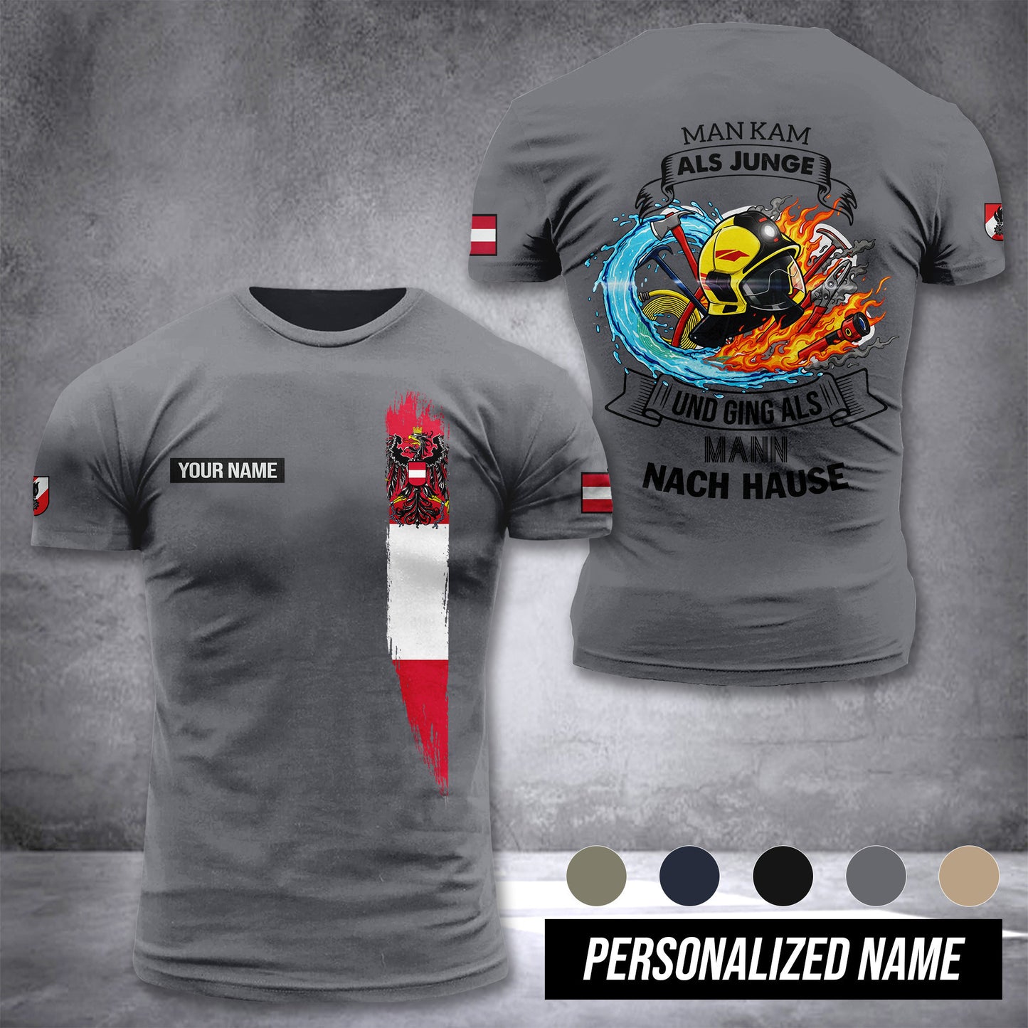Firefighter Austria customize T-shirt 3d MAN