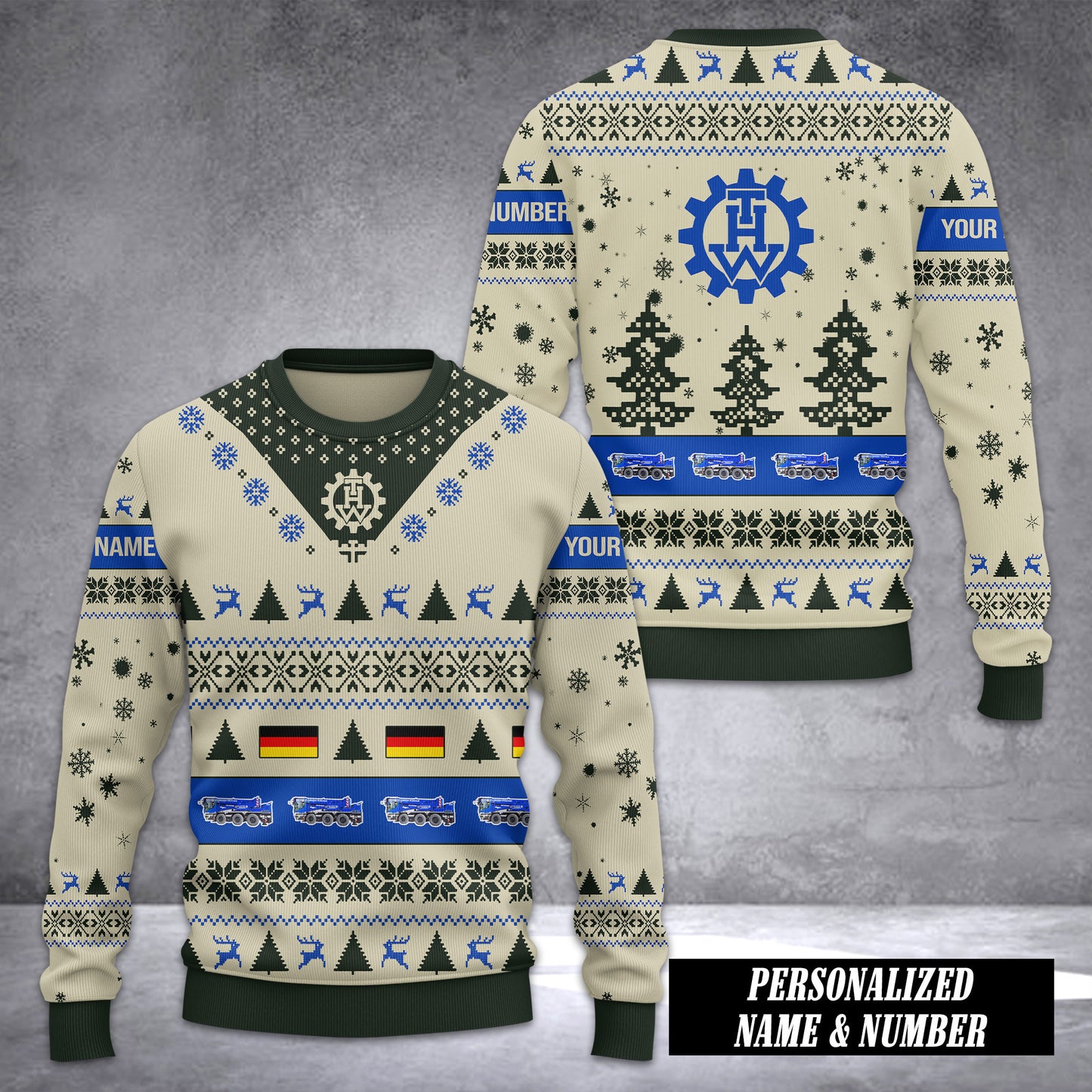 THW Germany Ugly Sweater Customize 3d printed color camouflag
