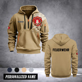 Firefighter Hamburg Germany customize Hoodie Half Zipper NLG