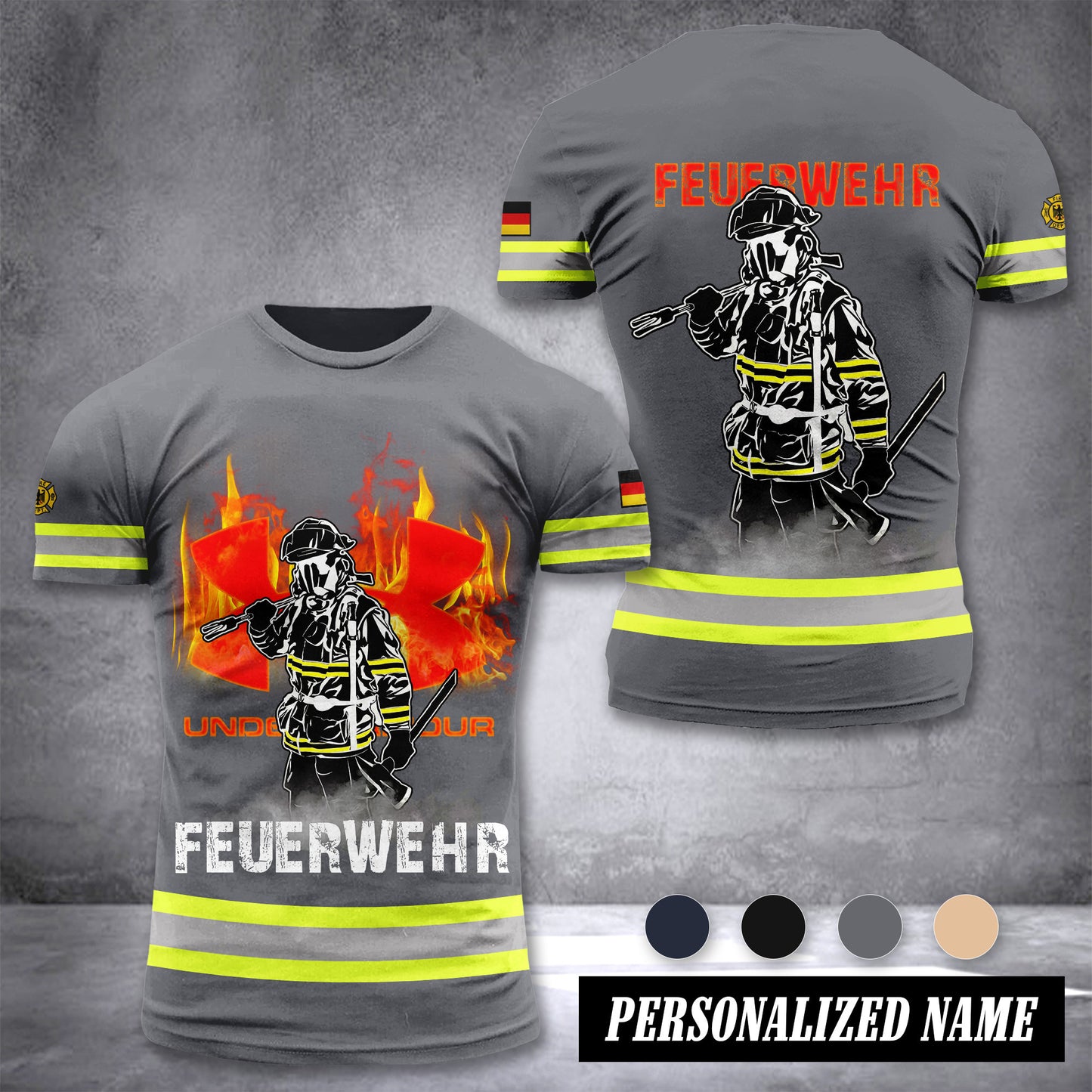 Firefighter Germany T-shirt 3d UAR