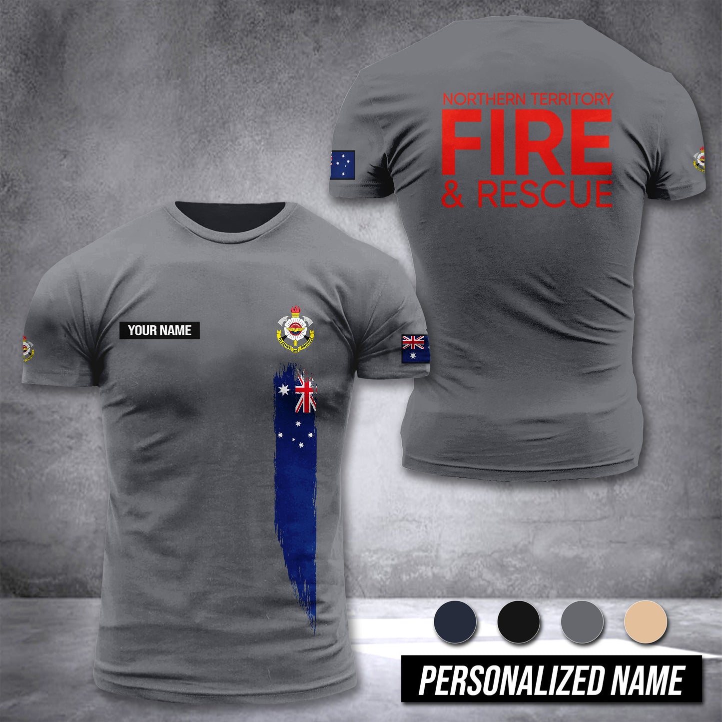 Northern Territory Fire and Rescue Service Australia customize T-shirt 3d DAH