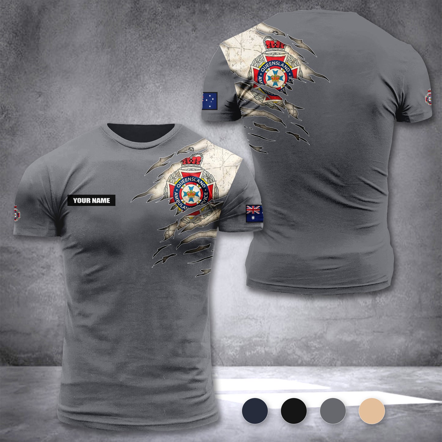 Queensland Ambulance Service customize T-shirt rack
