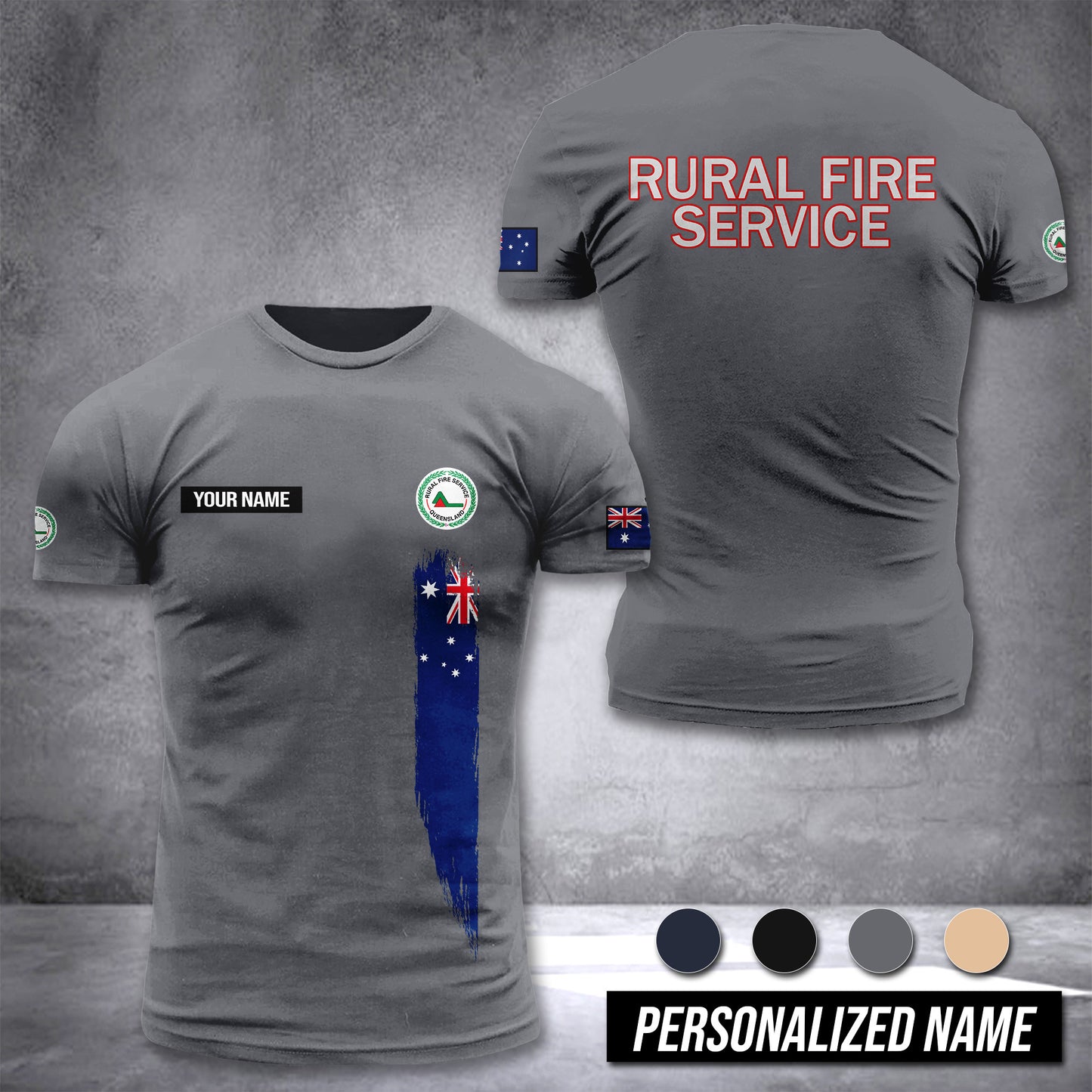 Queensland Rural Fire Service customize T-shirt rack