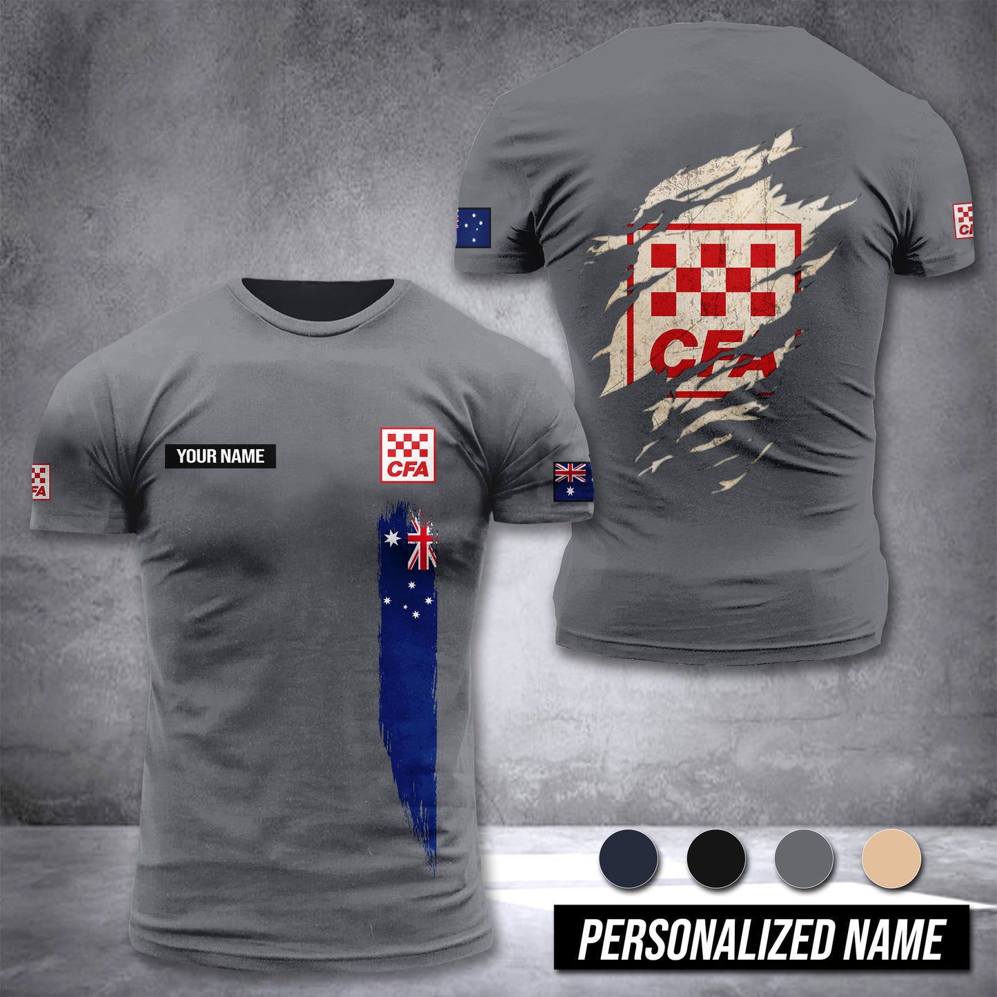 Country Fire Authority Australia customize T-shirt rack