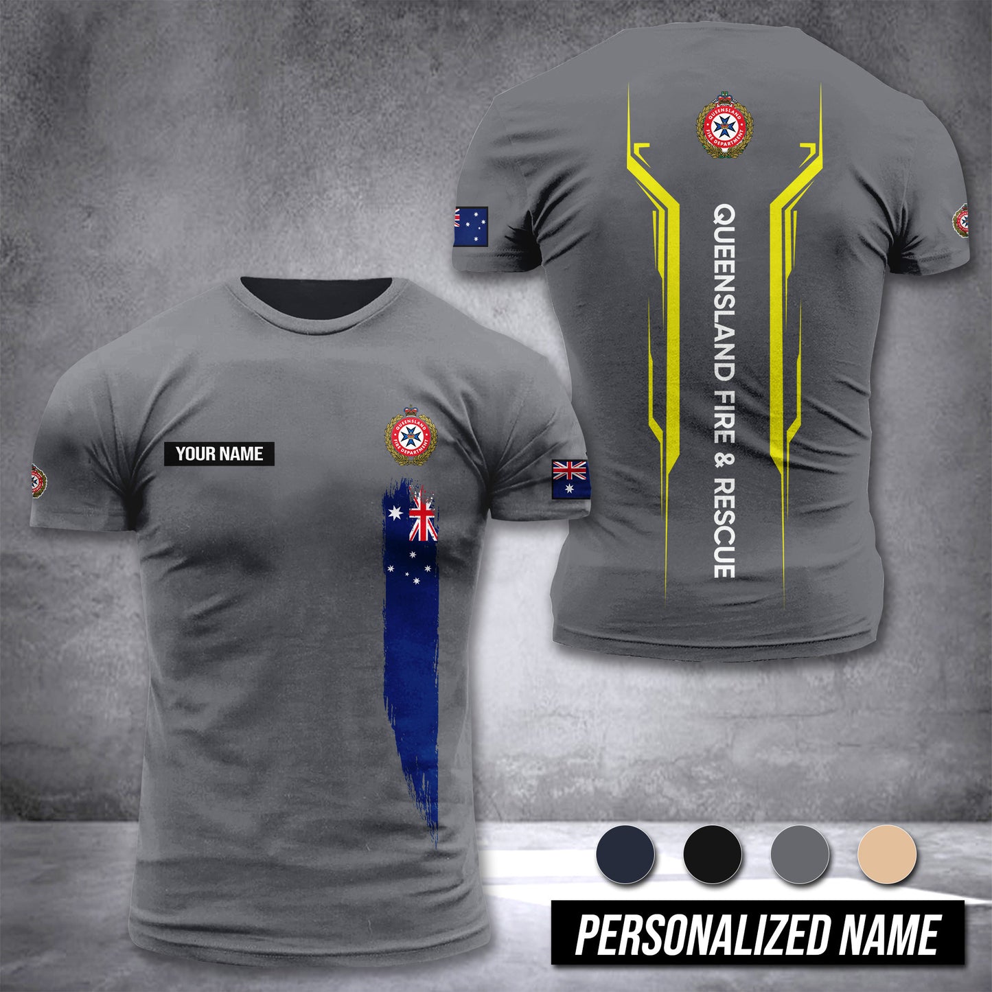Queensland Fire And Rescue Australia customize T-shirt nte