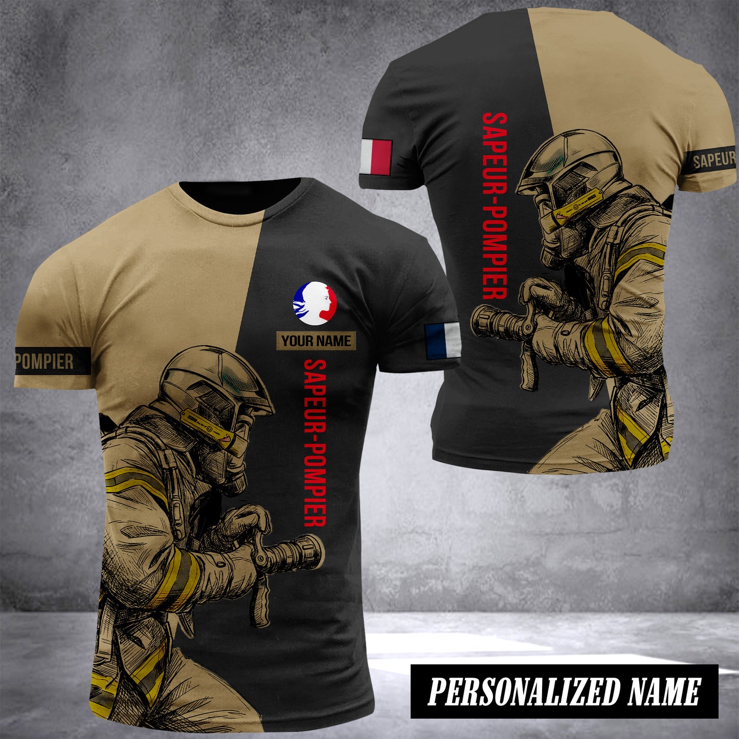 Firefighter France customize T-shirt 3d 245