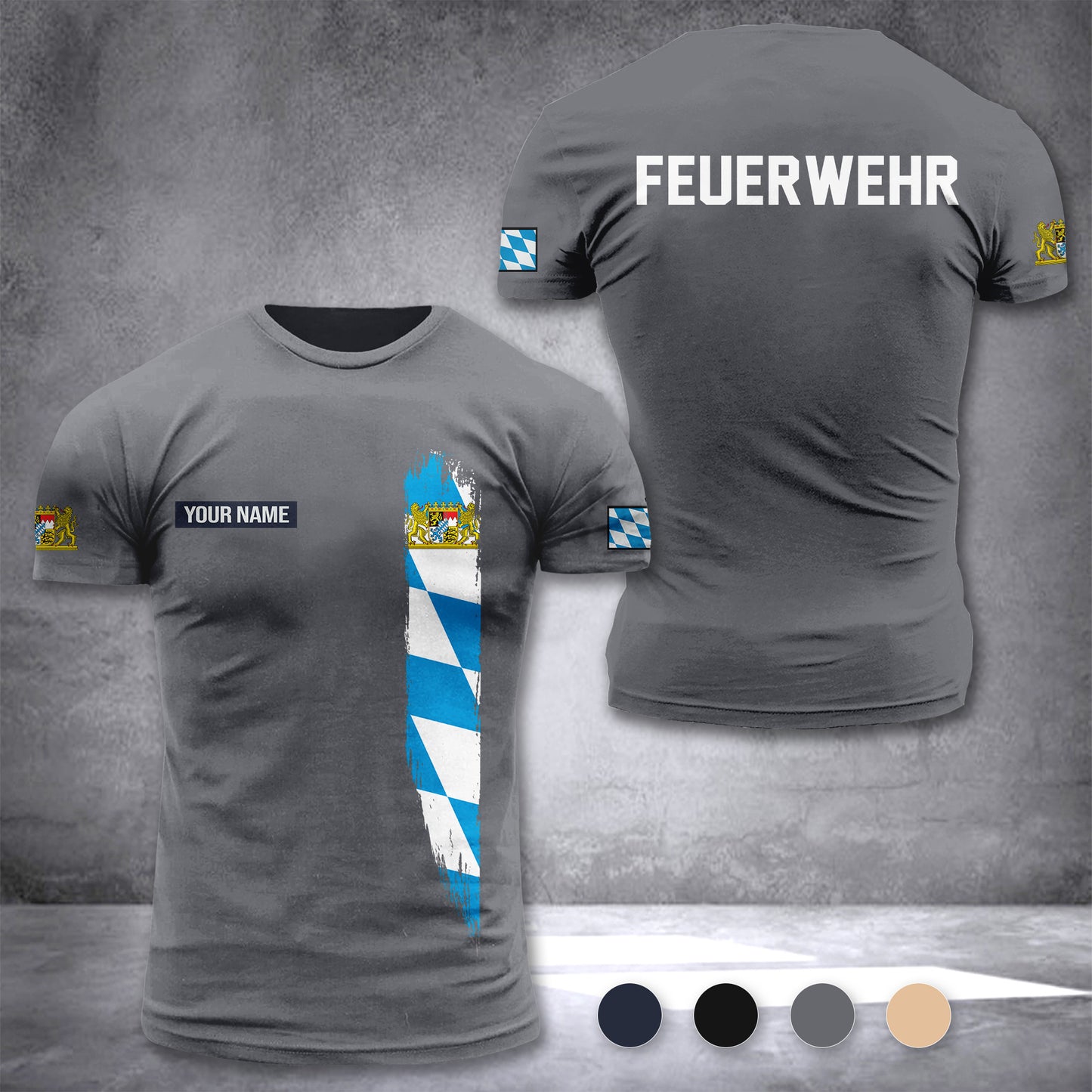 Firefighter Bavaria Germany customize T-shirt 2452