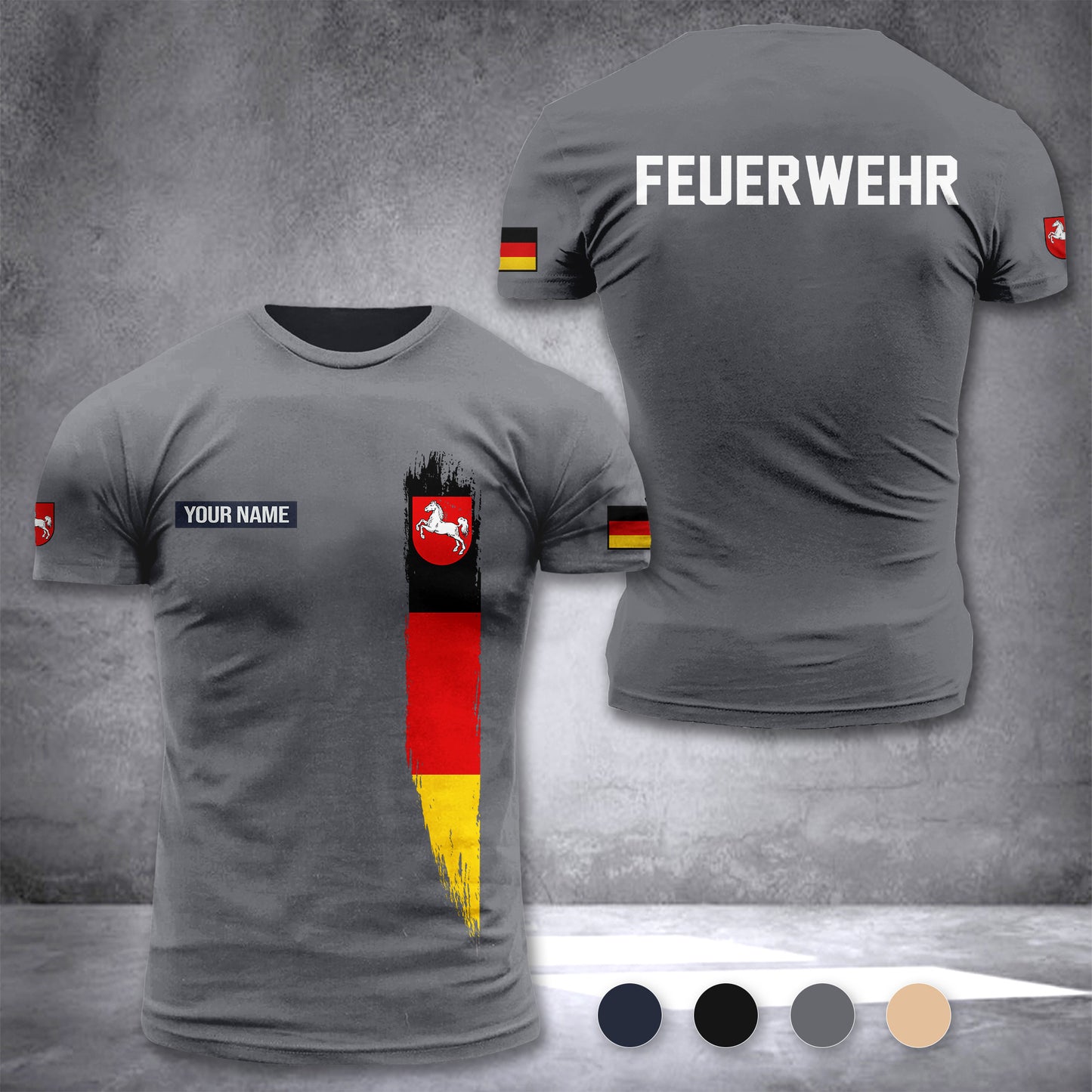 Firefighter Lower Saxony Germany customize T-shirt 2452