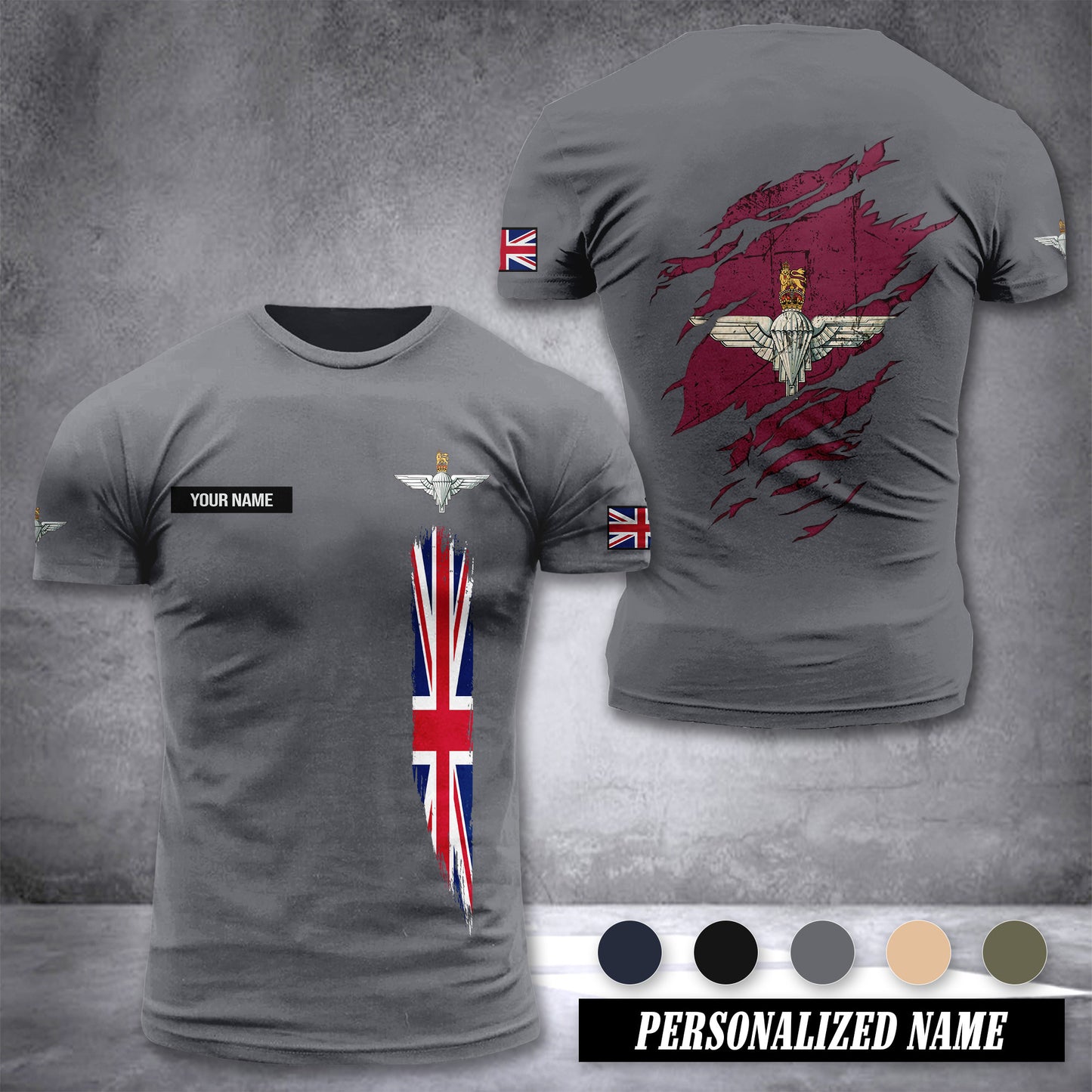The Parachute Regiment UK customize T-shirt back