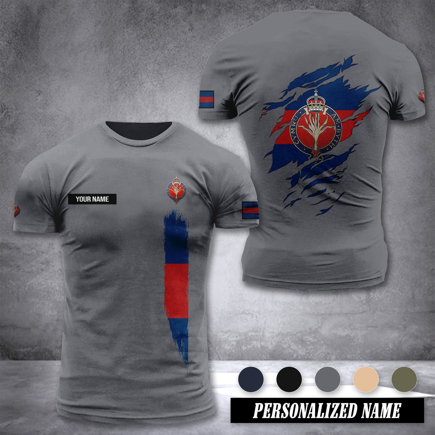 Welsh Guards customize T-shirt back