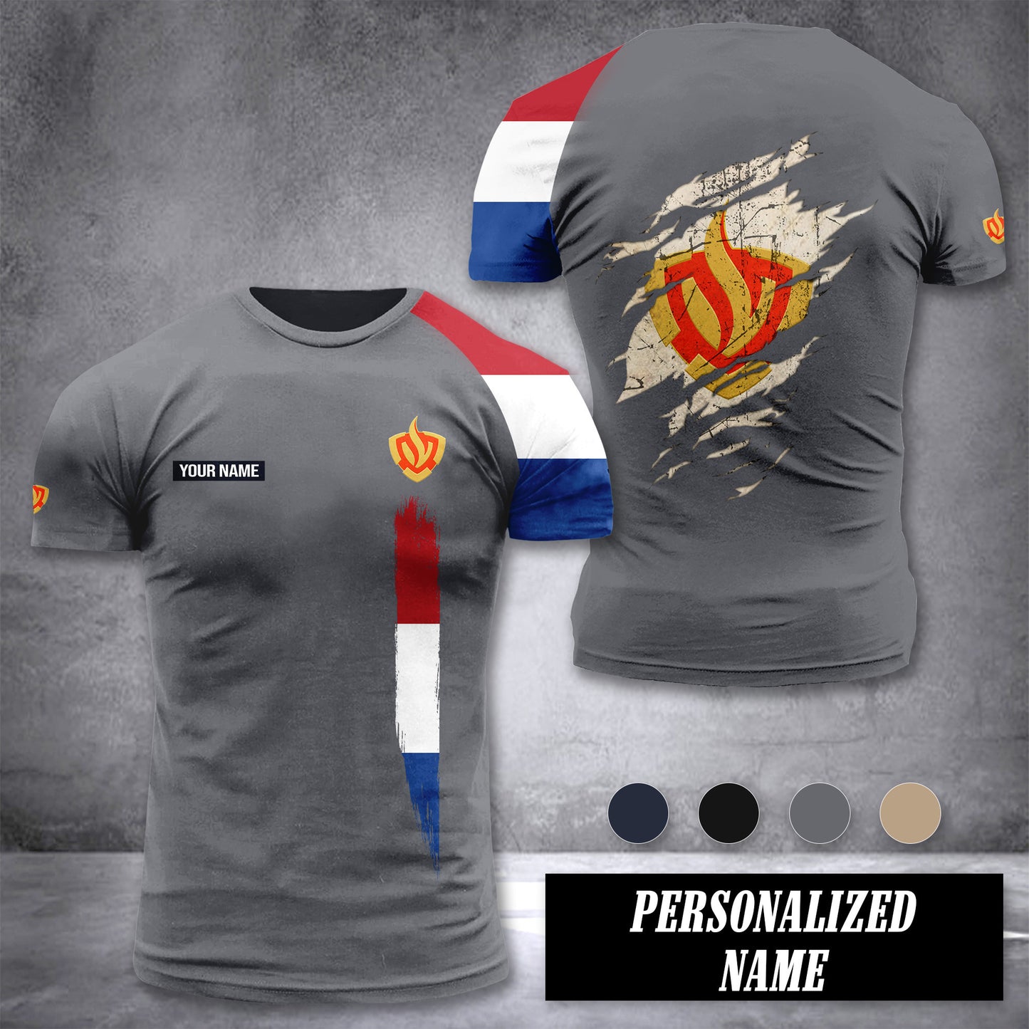 Firefighter Netherlands customize T-shirt 3d 442