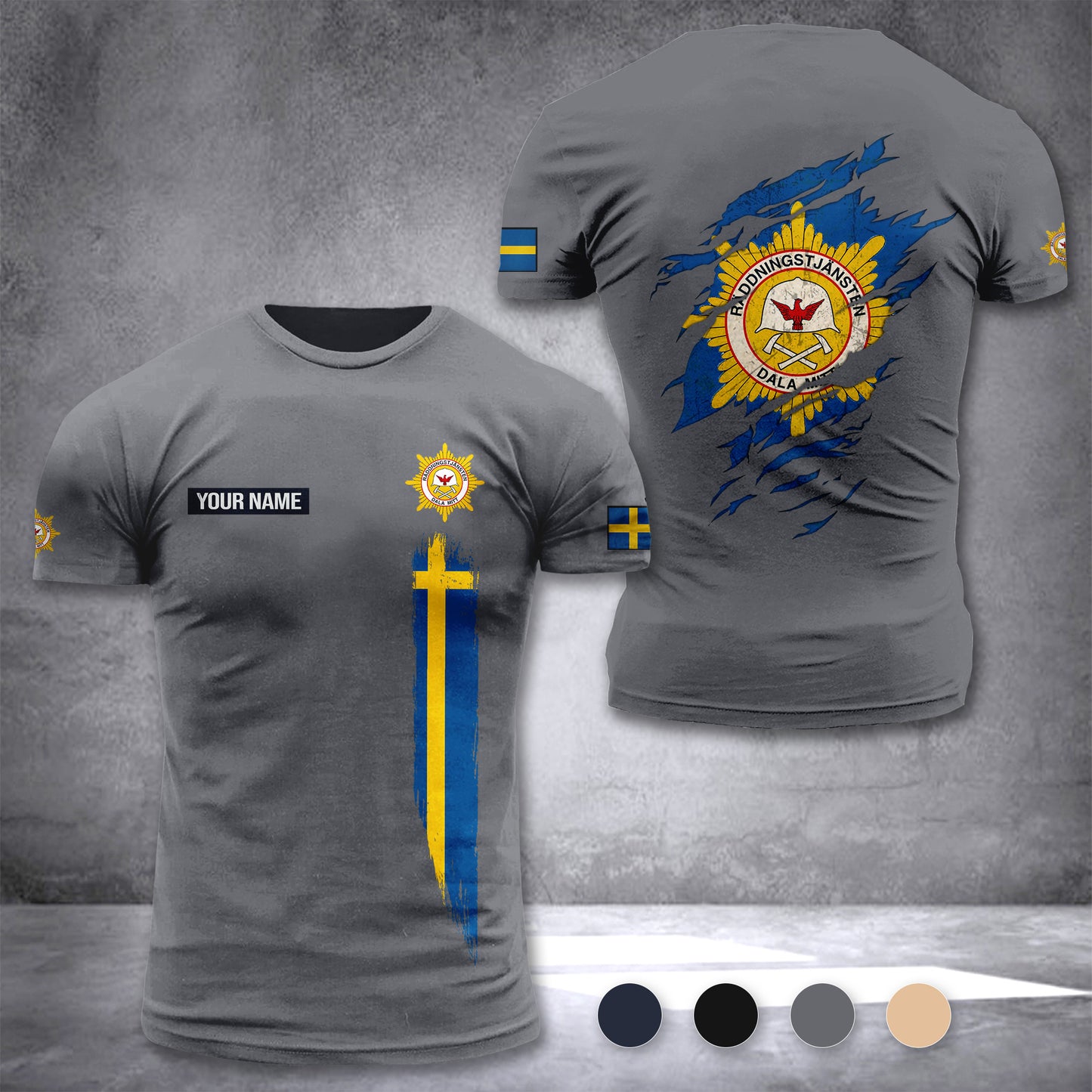 Räddningstjänsten Dala Mitt Sweden customize T-shirt 355