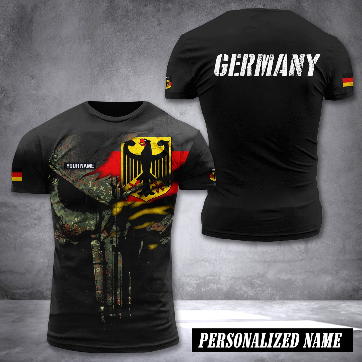 Germany pun camo flag customize T-shirt