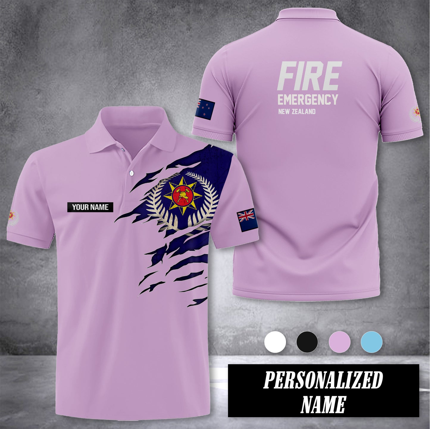 Fire and Emergency customize polo back