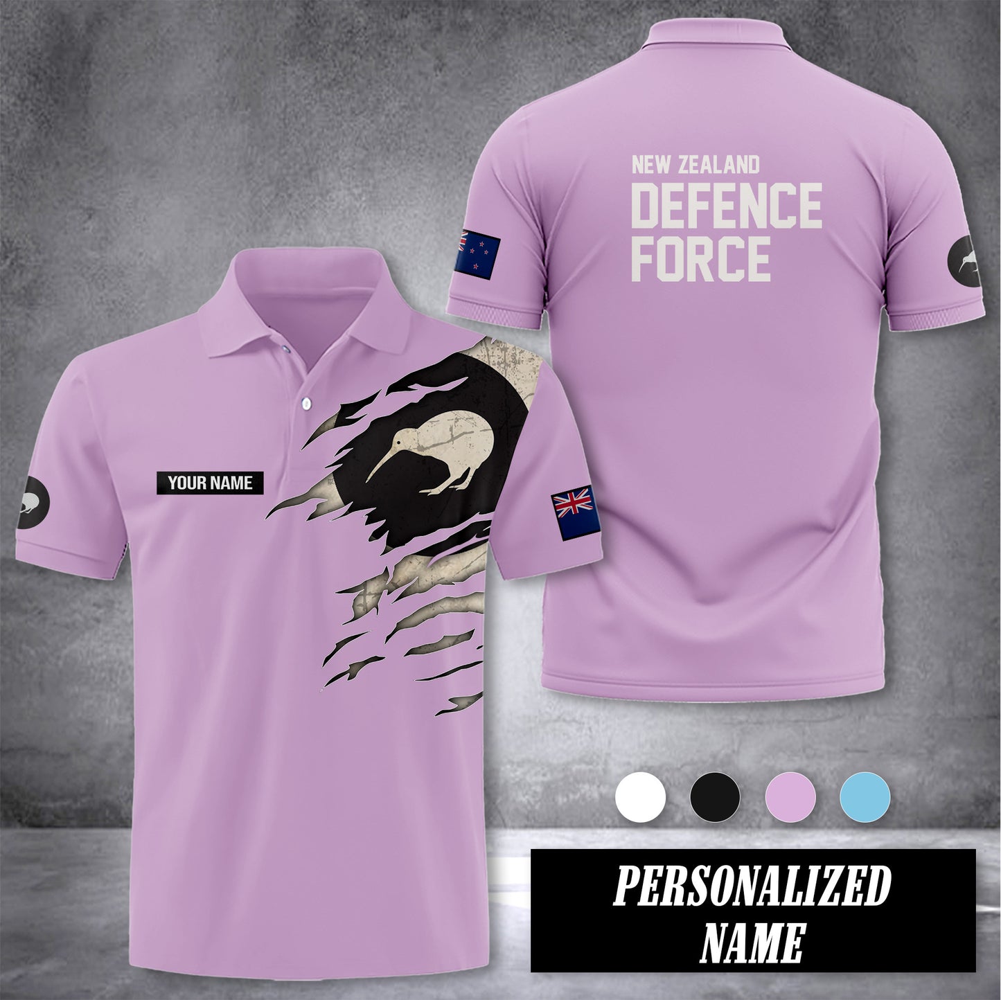 NZ Defence Force customize polo back