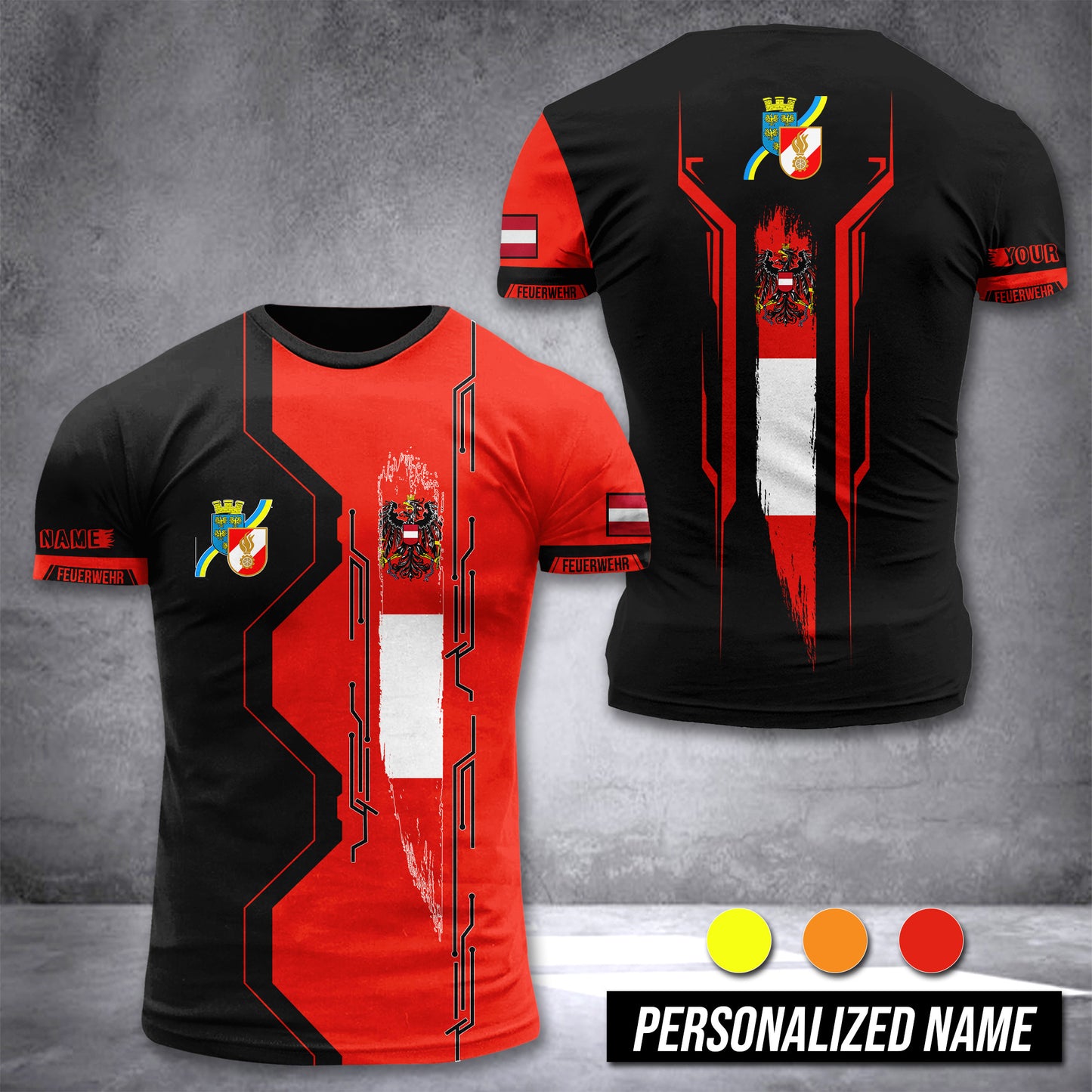 Firefighter Lower Austria customize T-shirt 3d 613