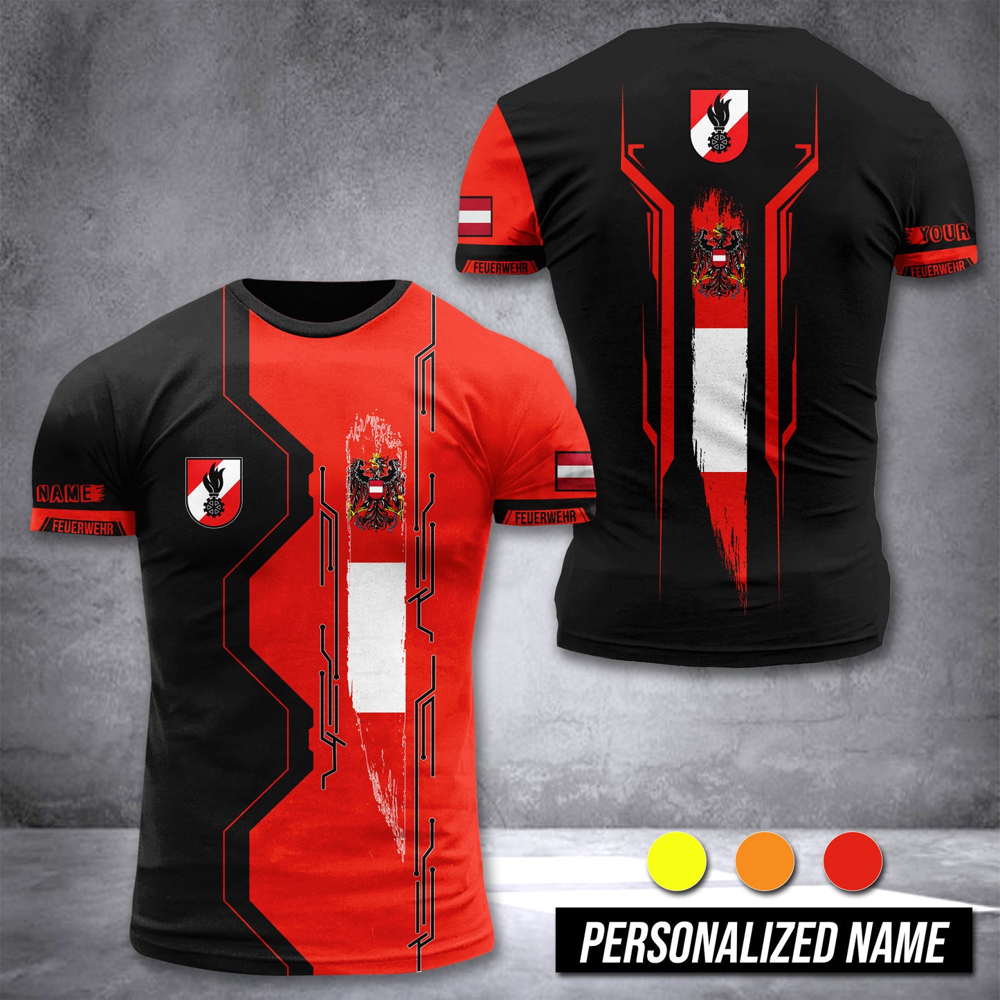 Firefighter Austria customize T-shirt 3d 613