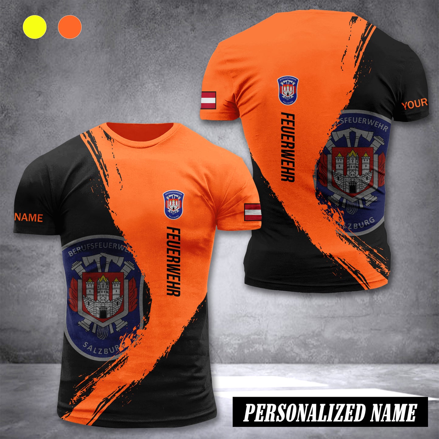 Firefighter Salzburg Austria customize T-shirt 3d 285