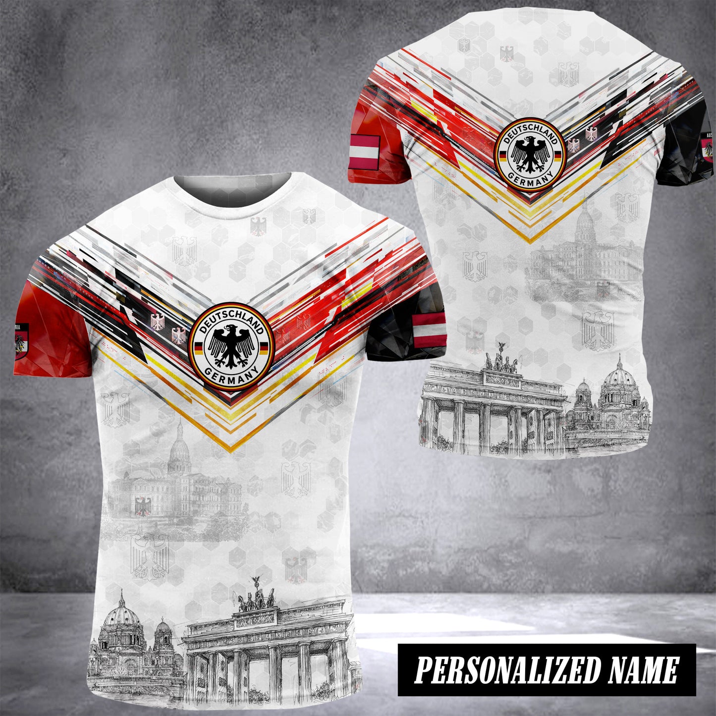 Germany customize T-shirt has raglan sleeves NWE