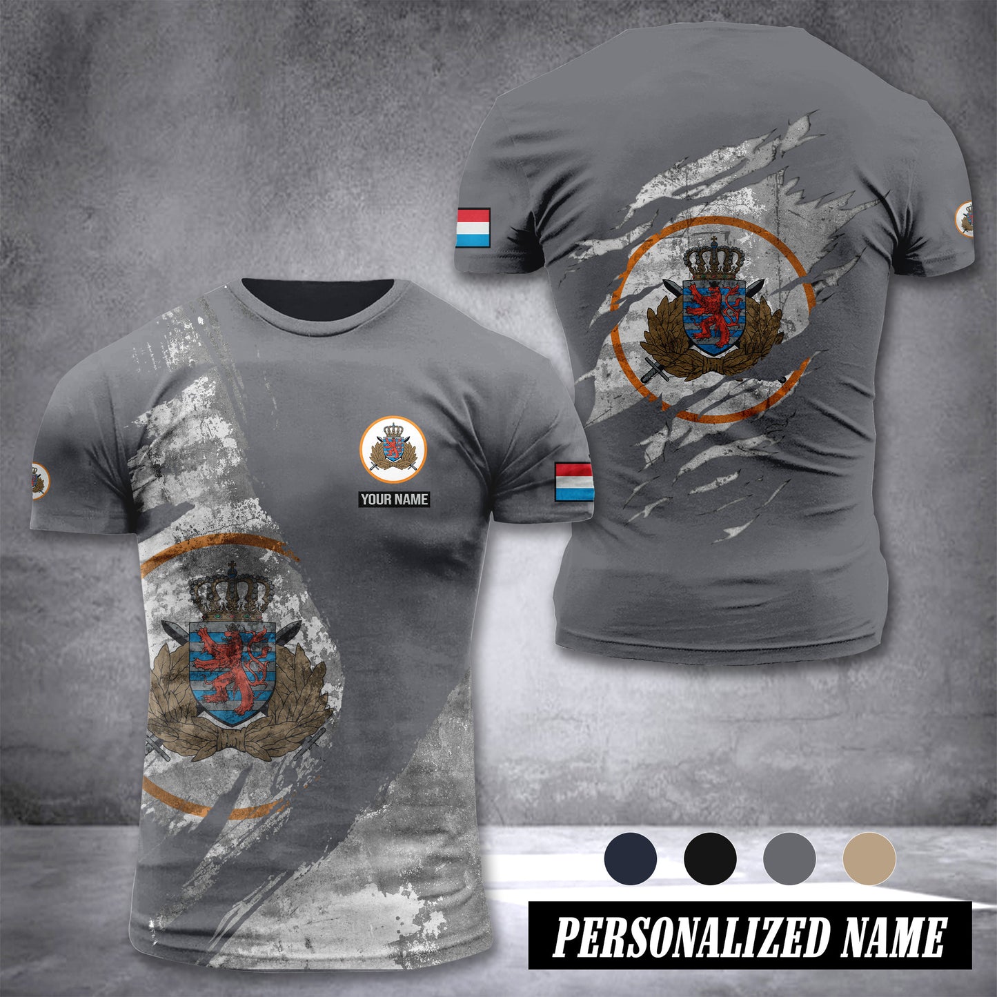Luxembourg Army customize T-shirt MRI