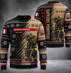 Firefighter France Ugly Sweater Customize logo 3d printed color