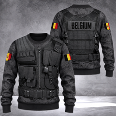 Belgium Sweater 3d printed color tatical