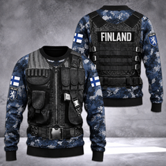 Finland Sweater 3d printed color tatical