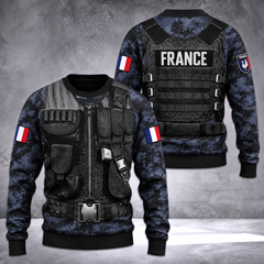 France Sweater 3d printed color tatical