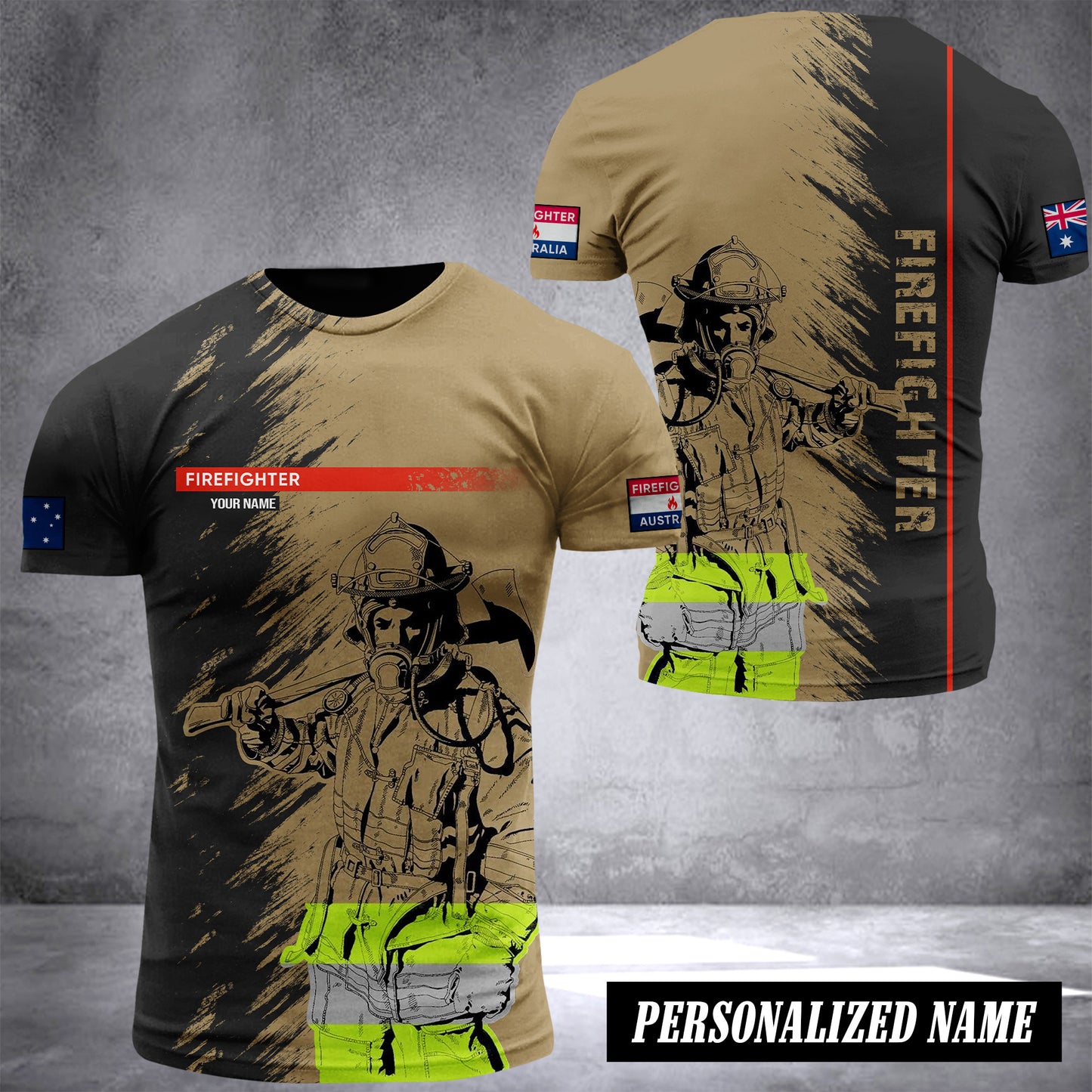 Firefighter Australia customize T-shirt Gr