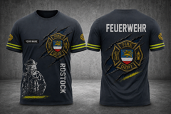 Rostock Firefighter Germany customize T-shirt Gr