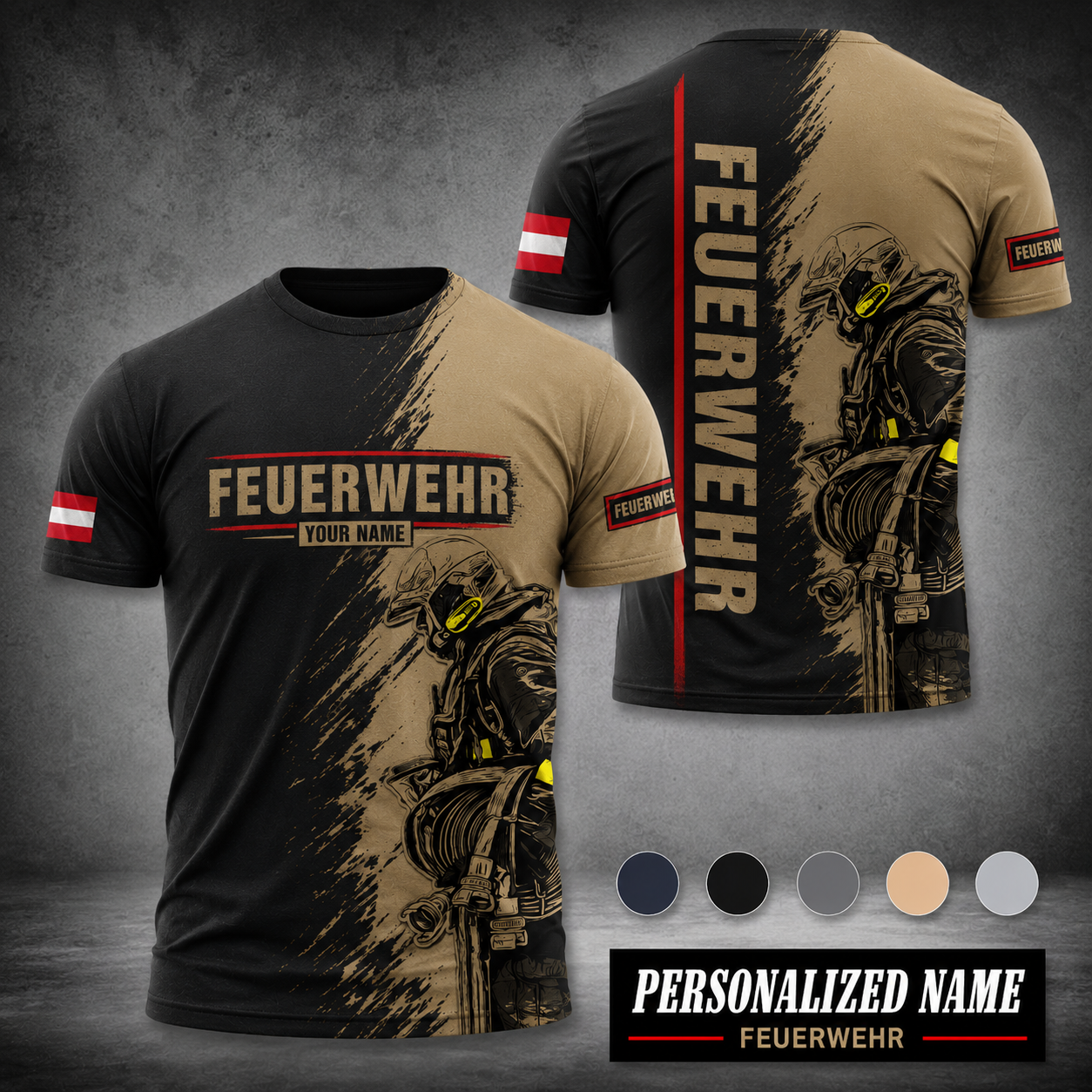 Firefighter Austria customize T-shirt Gr