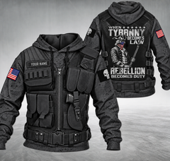 USA Patriot customize hoodie when tyranny becomes law