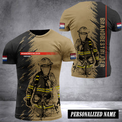 Firefighter Netherlands customize T-shirt Gr