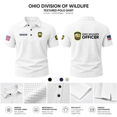 Ohio Division of Wildlife customize Casual Short Sleeved Bone Flower Solid Color 278