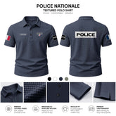Police Nationale customize Casual Short Sleeved Bone Flower Solid Color