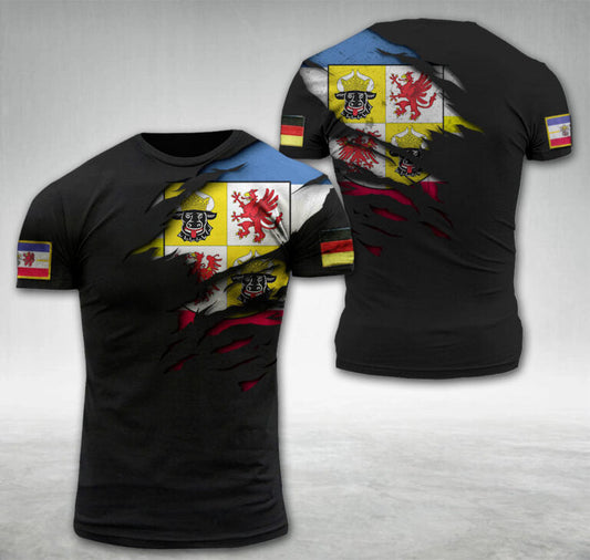 Mecklenburg-Vorpommern Germany National Flag T-shirt I04