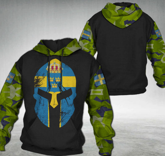 Sweden spartan flag camo hoodie FL7