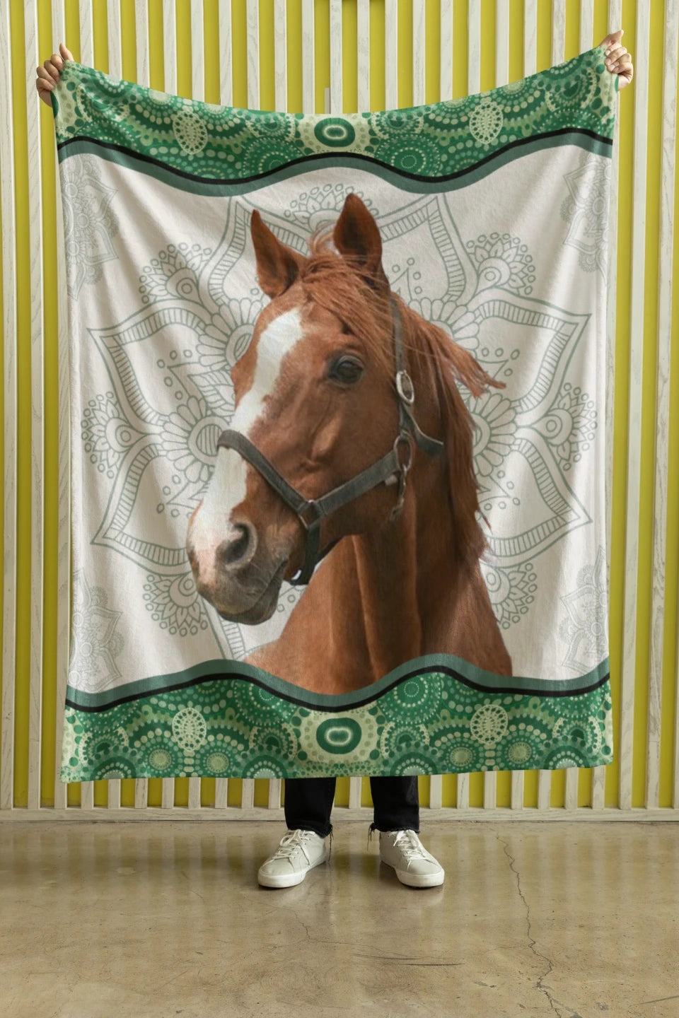 Personalized Upload Your Horse Photo Sherpa or Fleece Blanket Printed