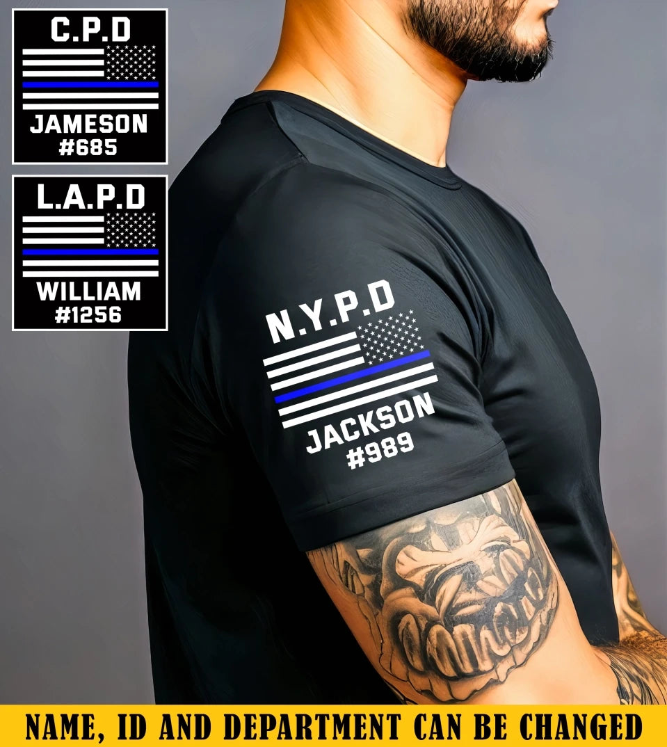 Personalized US Police Department Custom Name & ID T-shirt Printed