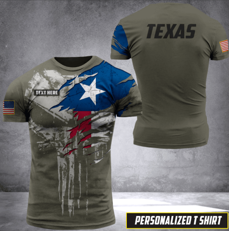 Texas pun flag customize T-shirt
