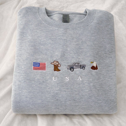 USA Embroidered Sweatshirt