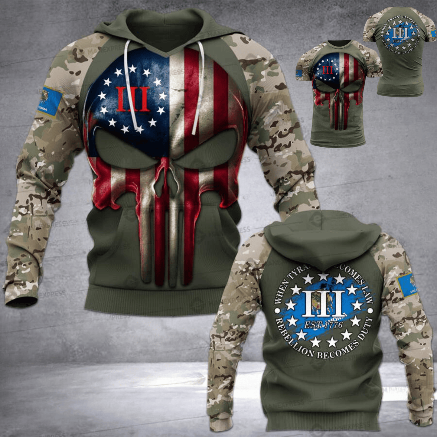 Oklahoma HOODIE + T SHIRT 3D DUTY