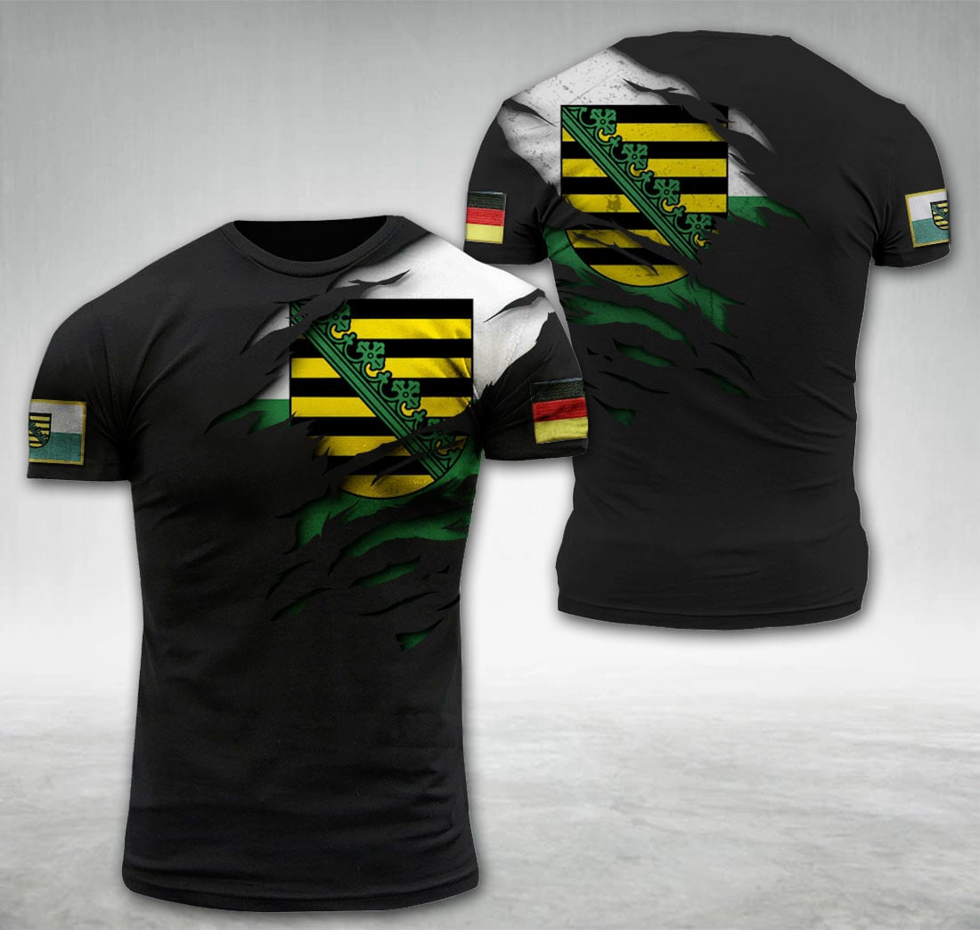 Saxony Germany National Flag T-shirt I02