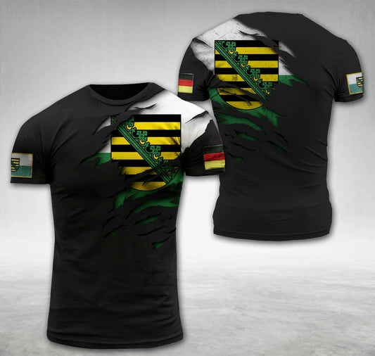 Saxony Germany National Flag T-shirt I02