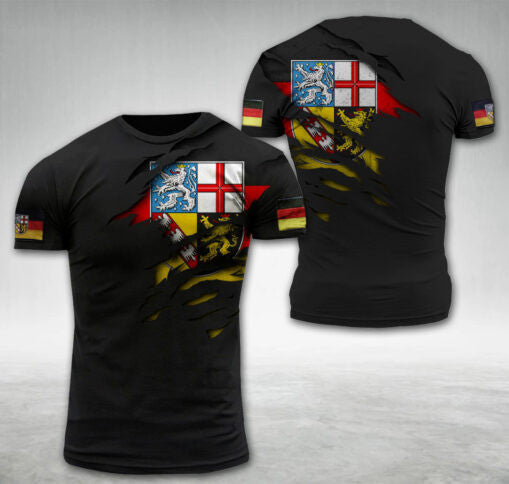 Saarland Germany National Flag T-shirt I02