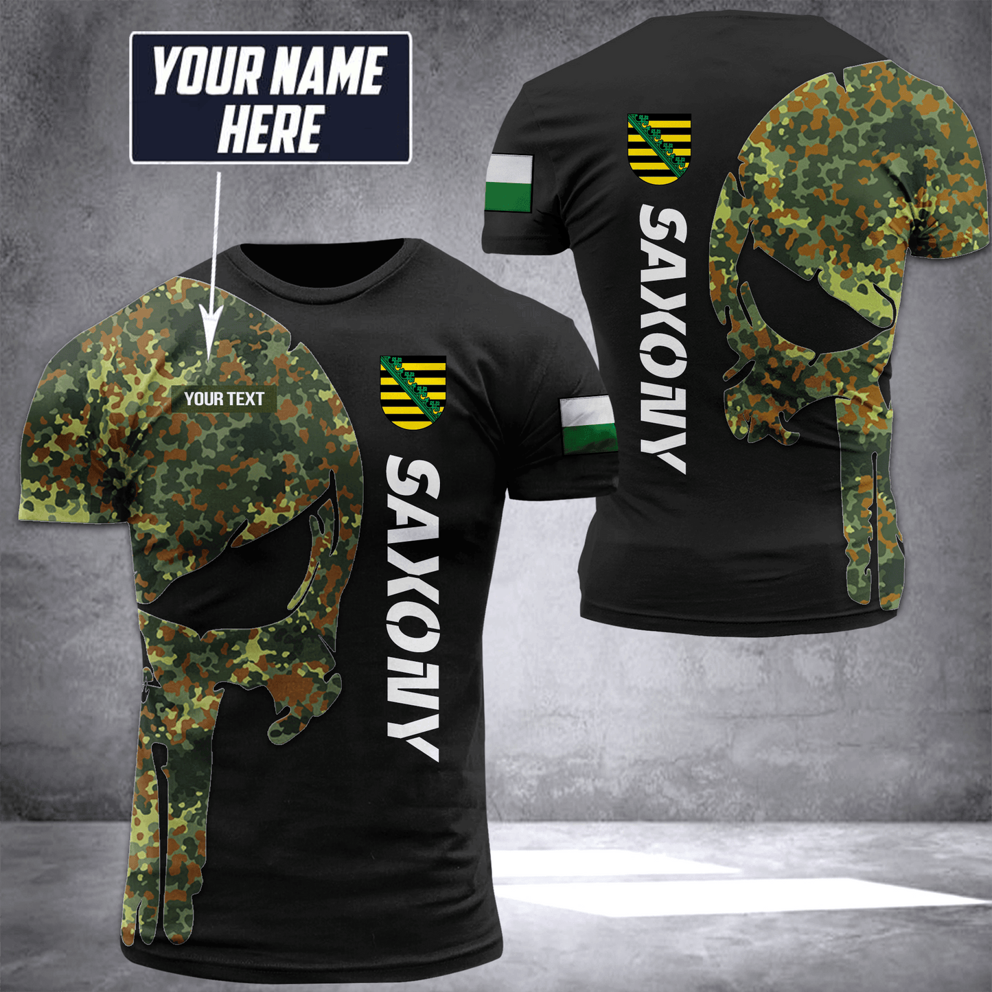 Saxony camo pun customize T-shirt